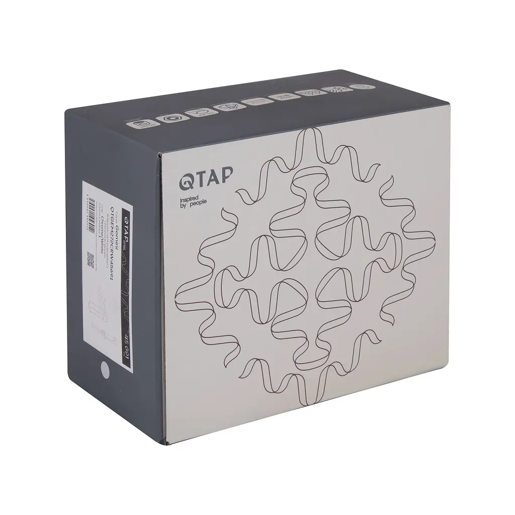 Змішувач з гігієнічною лійкою Qtap Gemini QTGEM272CRW45691 Chrome/White, Білий - фото 8
