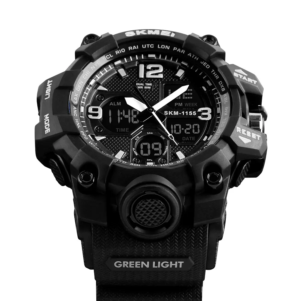 Наручний годинник чоловічий Skmei 1155 Black, 1155BBK (12277) - фото 3