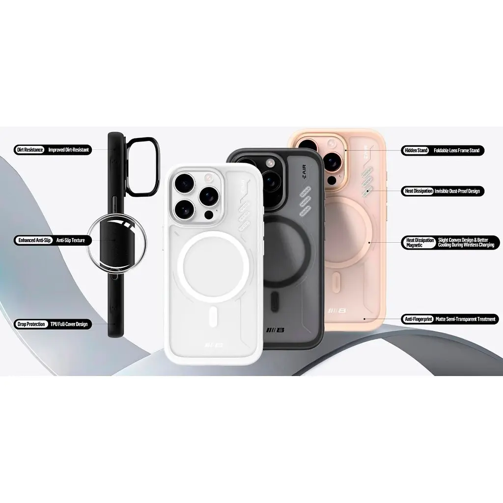 Чехол Blueo Frosted Heat Dissipation with MagSafe для Apple iPhone 16 Pro White [132554] - фото 3