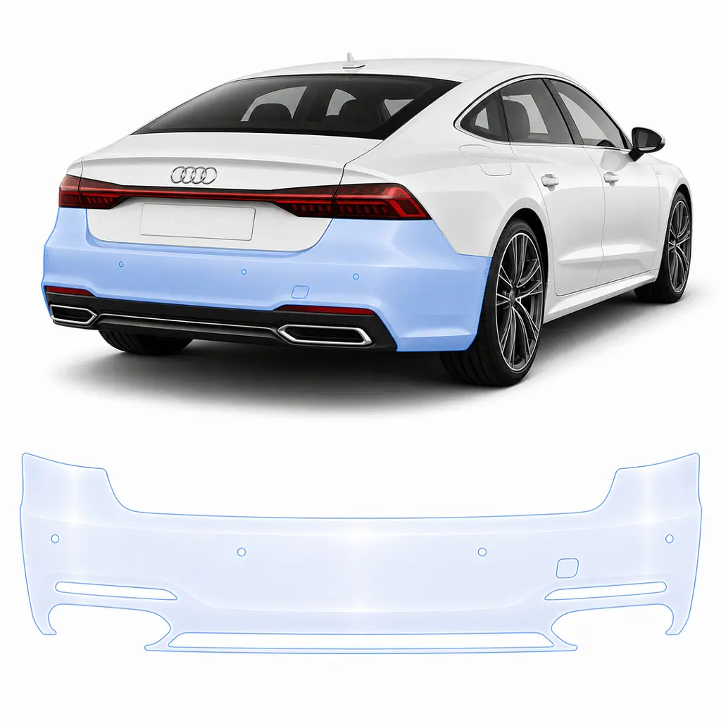 Антигравійна захисна бронеплівка за лекалами для Audi A7 C8 facelift 2023-2025 - задній бампер