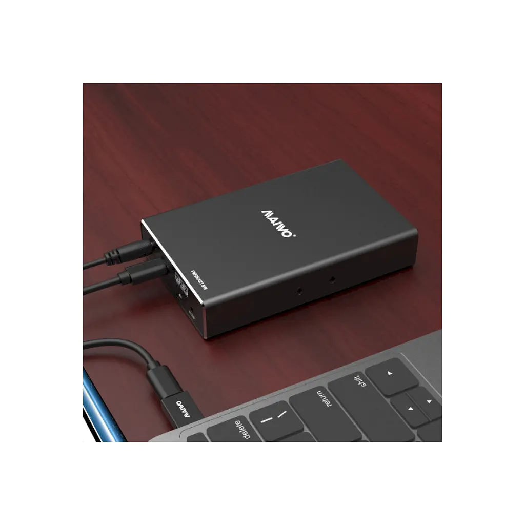 Кишеня зовнішня Maiwo 2*HDD 2.5" SATA/SSD up to 9.5mm USB3.1 GEN2 Type-C, RAID 0,1 (K25272C) - фото 4
