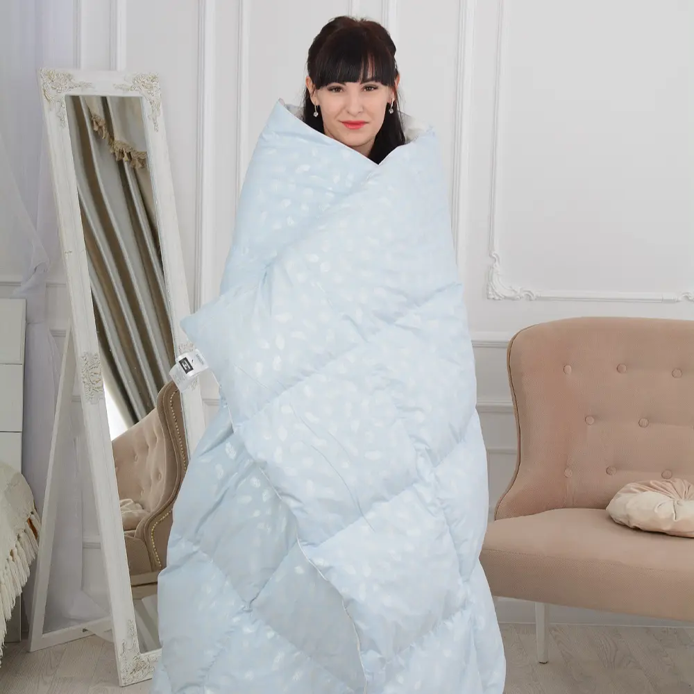 Одеяло пуховое MirSon Karmen №1837 Bio-Blue, 90% пух, полуторное, 215x155, голубое (2200003013443) - фото 17