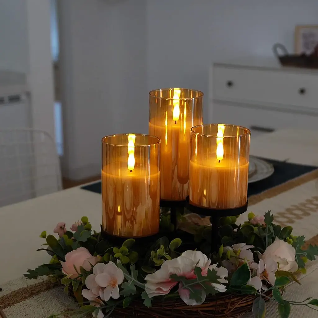 LED свічки Amagic, набір 3 шт у скляних колбах, з пультом ДК і таймером - фото 4