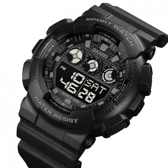 Тактические водостойкие кварцевые часы Skmei Stalker black - фото 4