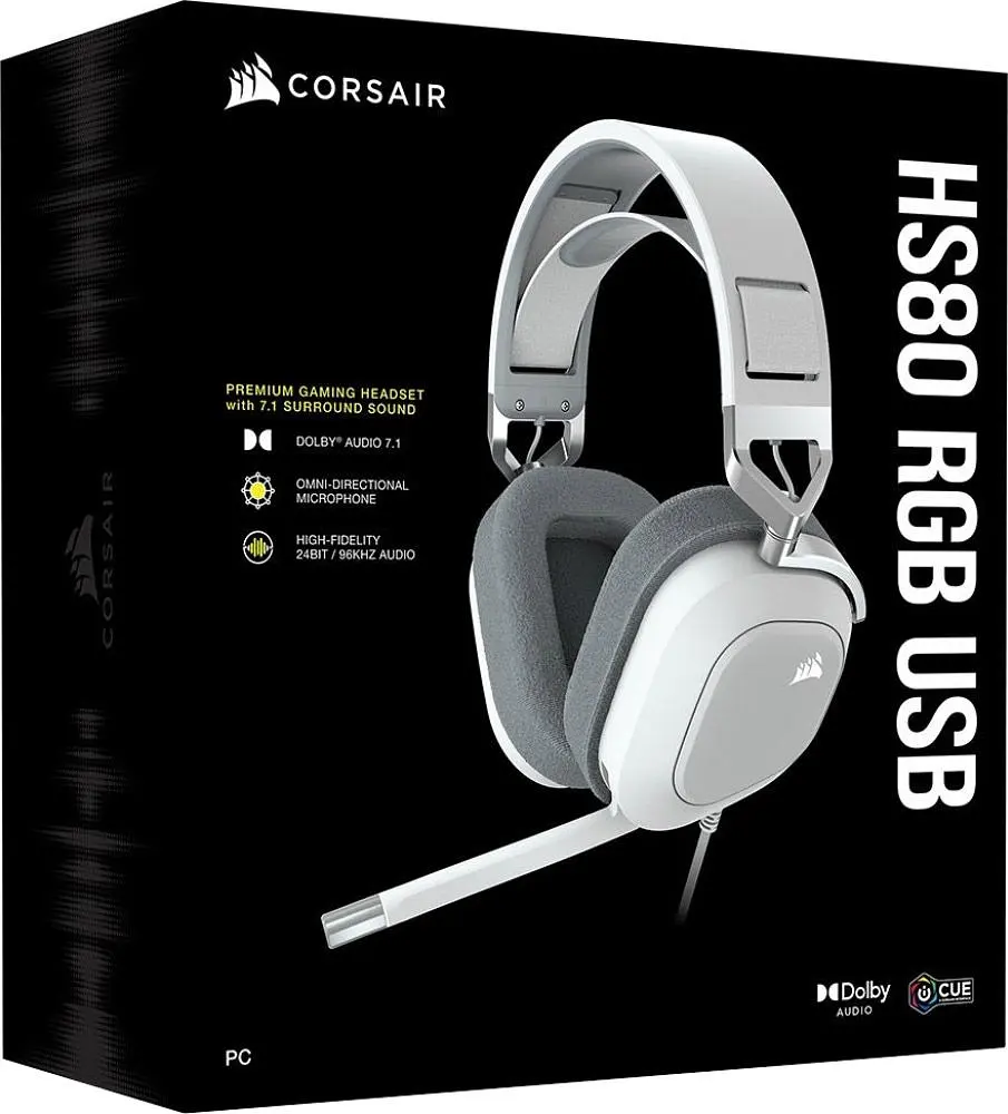 Ігрові навушники Corsair HS80 RGB USB White (CA-9011238) [75604] - фото 4