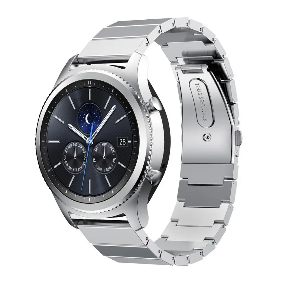 Ремінець для Samsung Gear S3 - срібний ширина кріплення 22мм нержавіюча сталь Watchbands Stainless Steel (WB005METALSILVER46) - фото 2