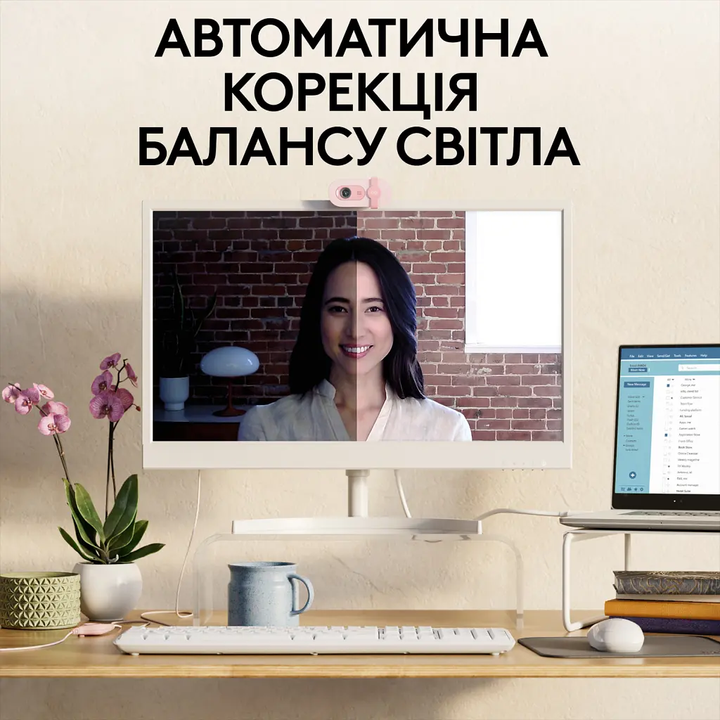 Веб-камера Logitech Brio 100 Full HD Rose (960-001623) - фото 3