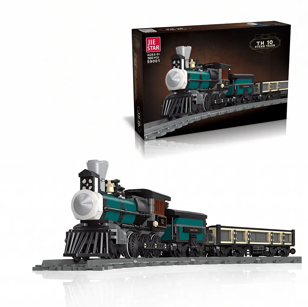 Конструктор паровоз із вагонами Jie Star 59001 Steam Train потяг залізниця локомотив ,560 детале - фото 2