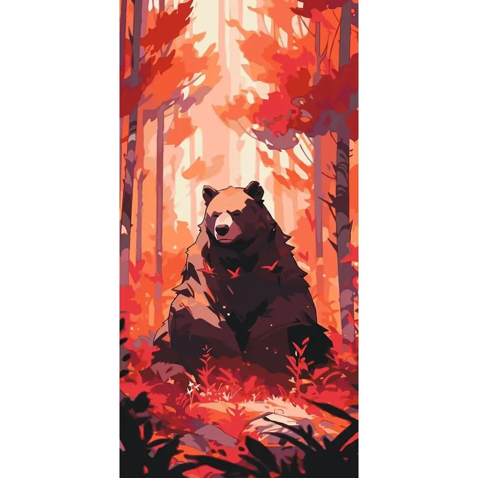 Картина за номерами ART CRAFT Ведмідь у лісі 40x80 см Різнокольоровий (PM-194-K-1117)