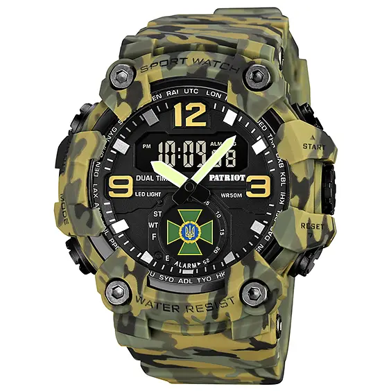 Чоловічий наручний годинник 003CMGRDPS ДПС Зелений камуфляж + Коробка. Patriot acs0031060 - фото 5
