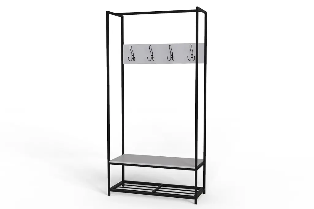 Вешалка напольная Ferrum-decor Трелис 13 180x90x38 черный ДСП Белый 16мм (FRD-104325) - фото 3