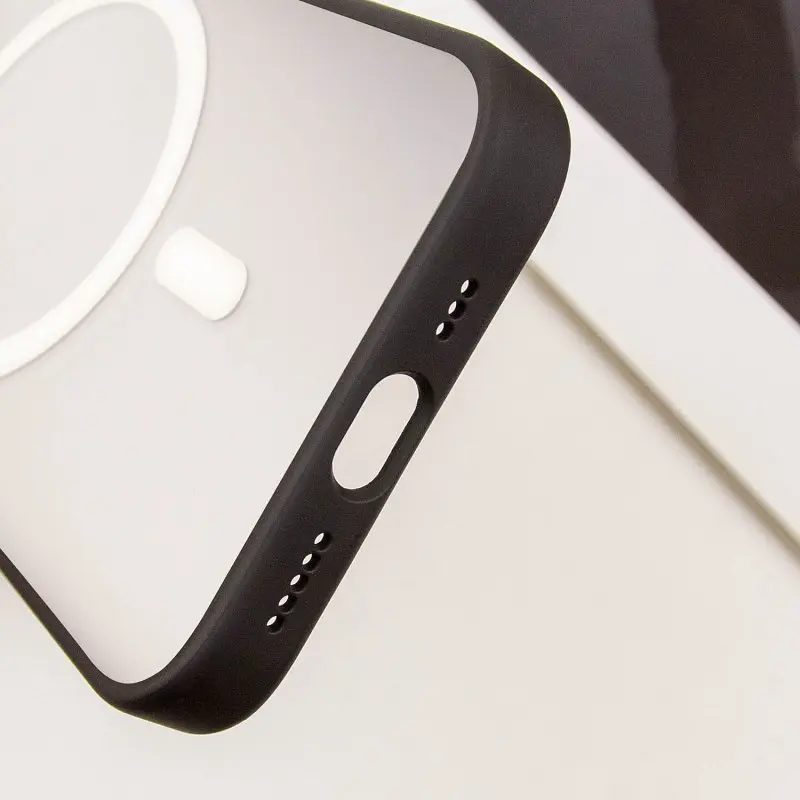 TPU+PC чохол Blueo Skin Friendly Frosted with MagSafe для Apple iPhone 15 Pro Max (6.7) Чорний / Black - фото 6