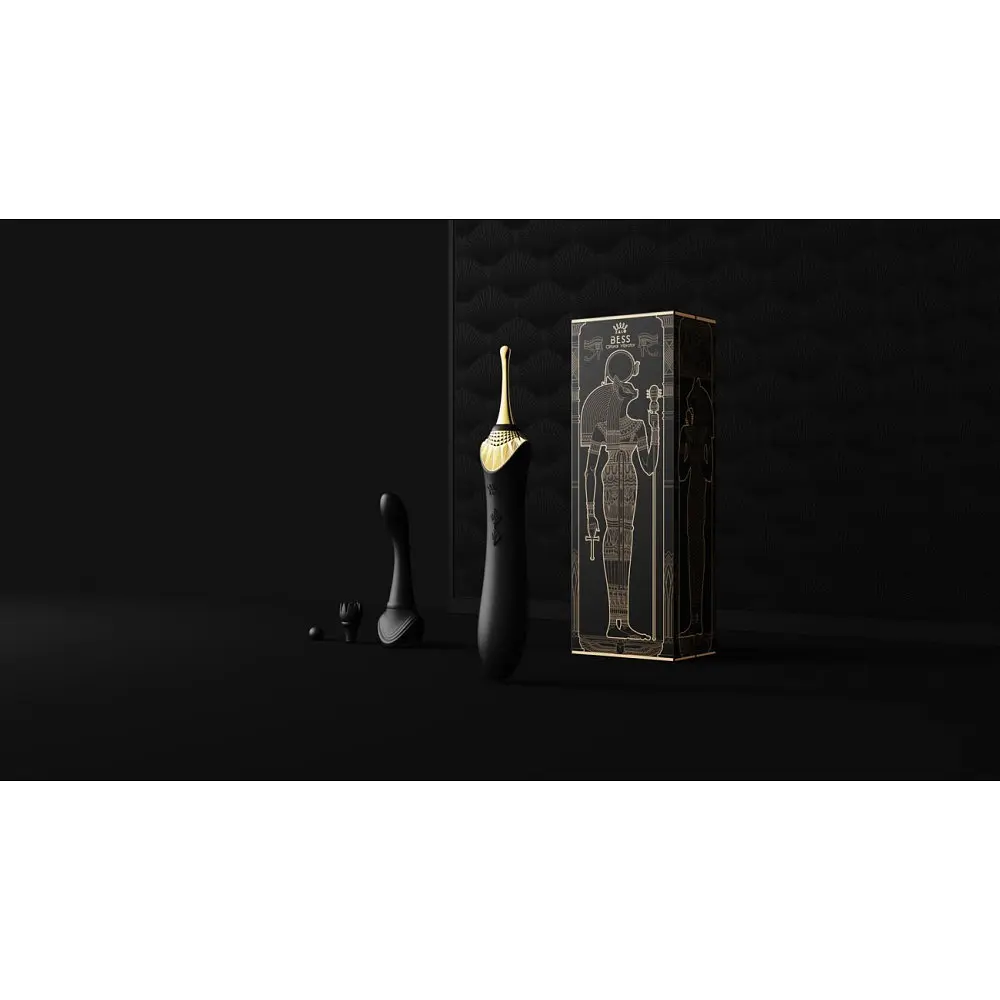 Вібратор Zalo Bess Pin Point Vibrator Вишуканий для клітора з насадками, 22х3.3 см чорний - фото 10