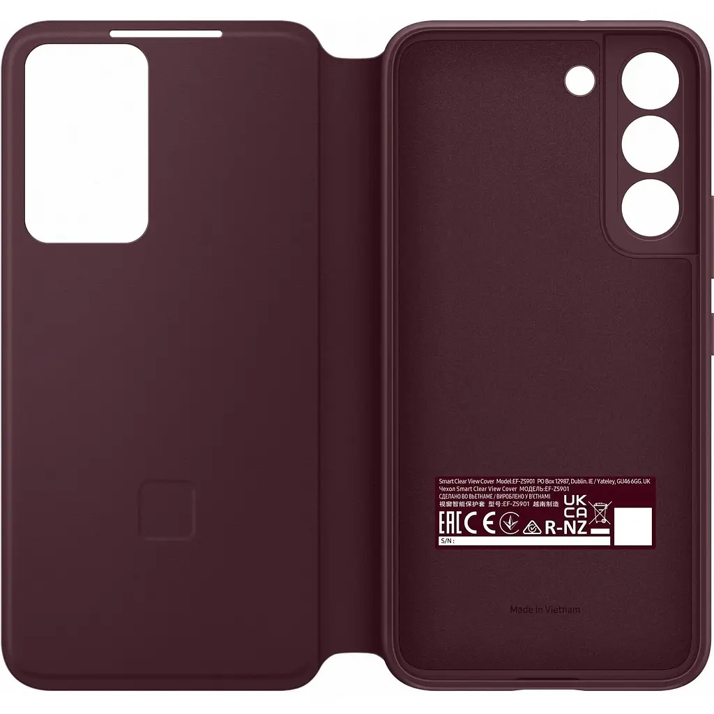 Оригінальний чохол-книжка Samsung Smart Clear View Cover для Galaxy S22 Ultra (S908) Burgundy EF-ZS908CEEGRU duplication - фото 9