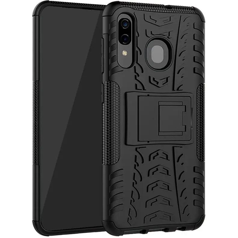 Чохол-накладка Toto Dazzle Kickstand 2 in 1 Case Samsung Galaxy A20/A30 Black - фото 2