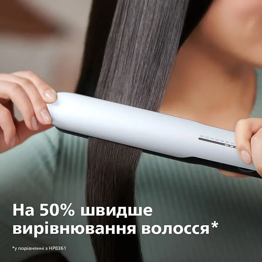 Випрямляч для волосся Philips 5000 ThermoShield 12 режимів біло-сірий (BHS520/00) - фото 7