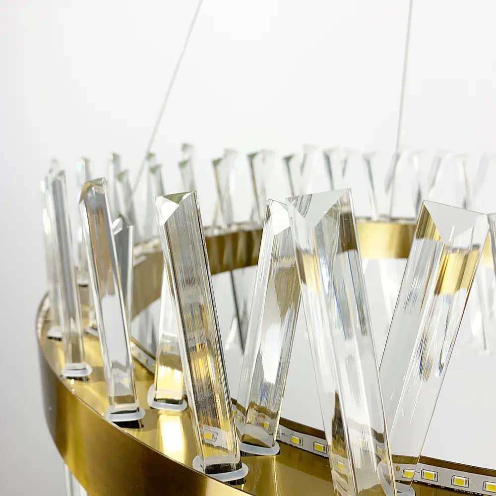 Дизайнерская люстра с кристаллообразными палочками Line.F Диаметр 60см - фото 4