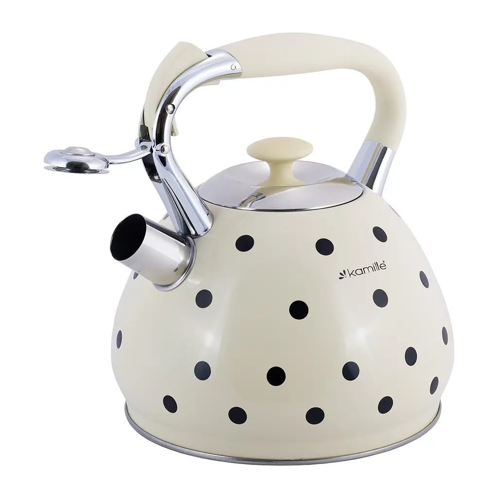 Чайник зі свистком Kamille KM-0695BG 3 л бежевий - фото 2