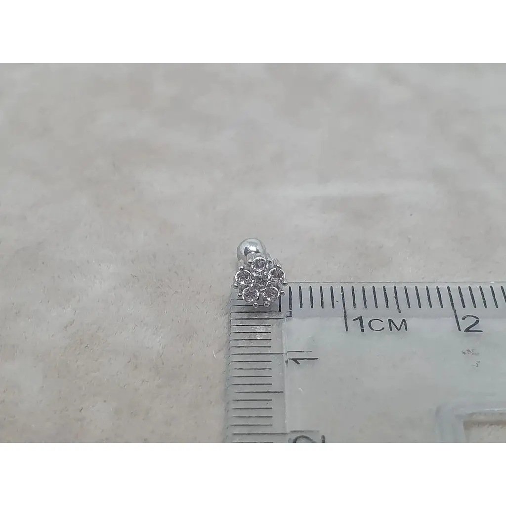 Серебряная серьга для пирсинга хеликса Ирий с фианитами. 40108ШТ - фото 4