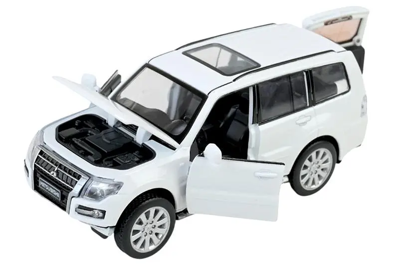 Іграшкова машинка позашляховик Mitsubishi Pajero 4WD Turbo 1:33 Автопром світлозвукові ефекти металева 68463W, коробка 18x9x8 см - фото 2