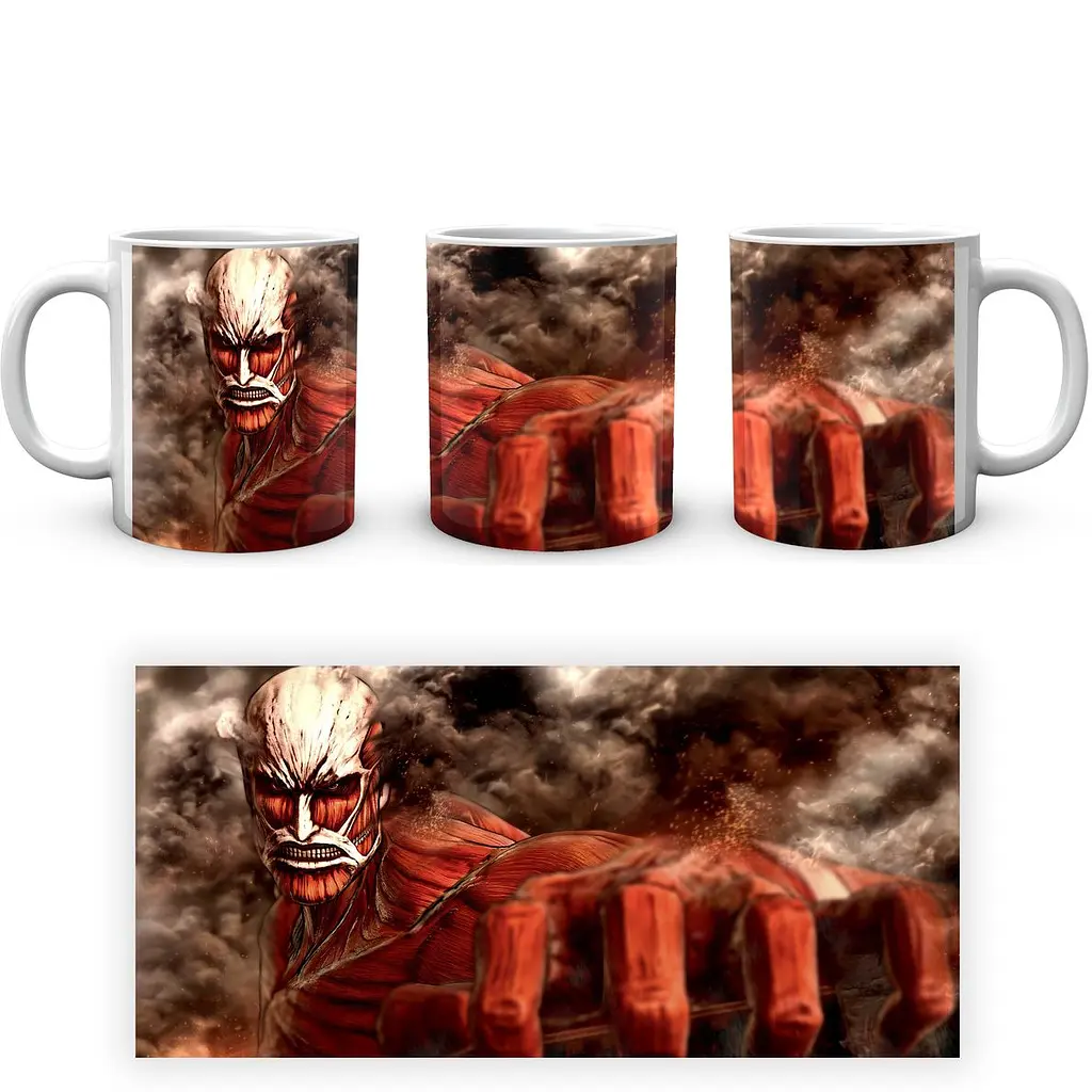 Кружка GeekLand Attack on Titan Атака Титанов Колоссальный титан AOT 002.23 330 мл белая - фото 4