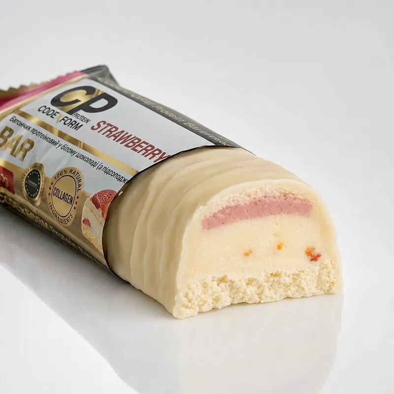 Блок протеїнових батончиків CODExFORM Protein Bar 12*50 г - Полуничний чізкейк - фото 4
