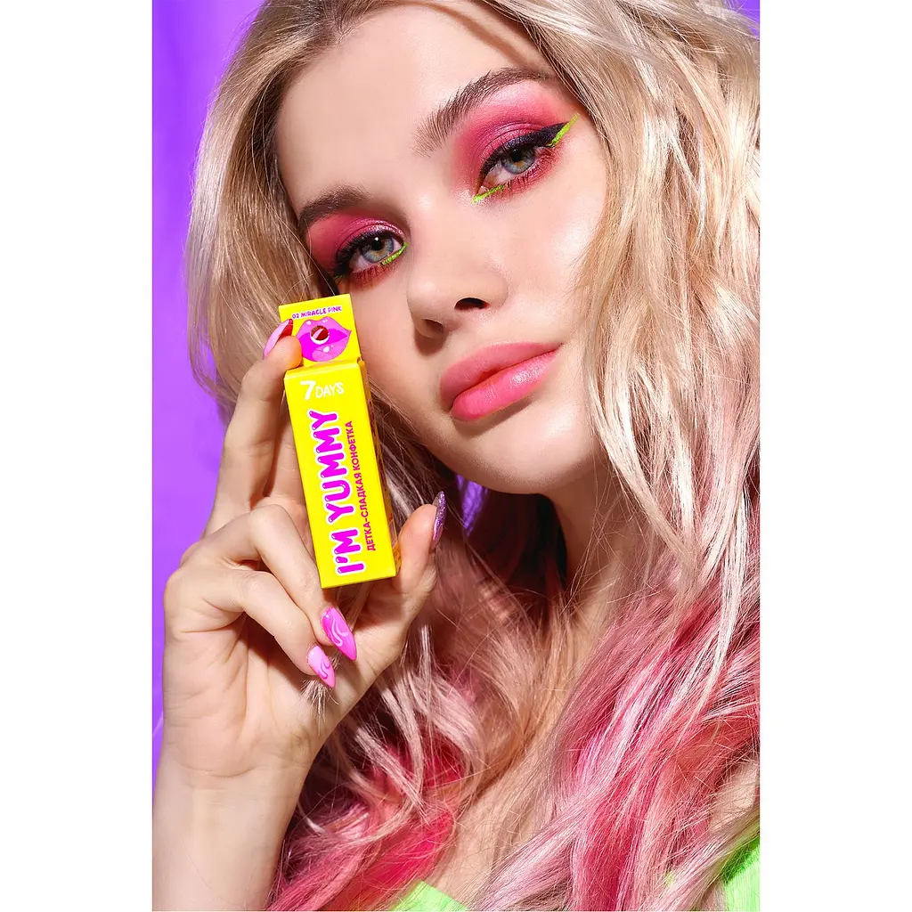 Пігмент для губ 7 Days I’m Yummy Lip Tint відтінок 02 Miracle pink 3.2 г (6945015639484) - фото 4