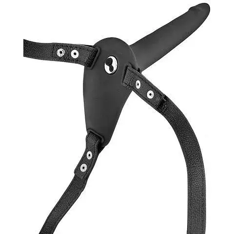 Страпон с вибрацией Fetish Tentation Vibrating STrap-On With Dildo Black - фото 2
