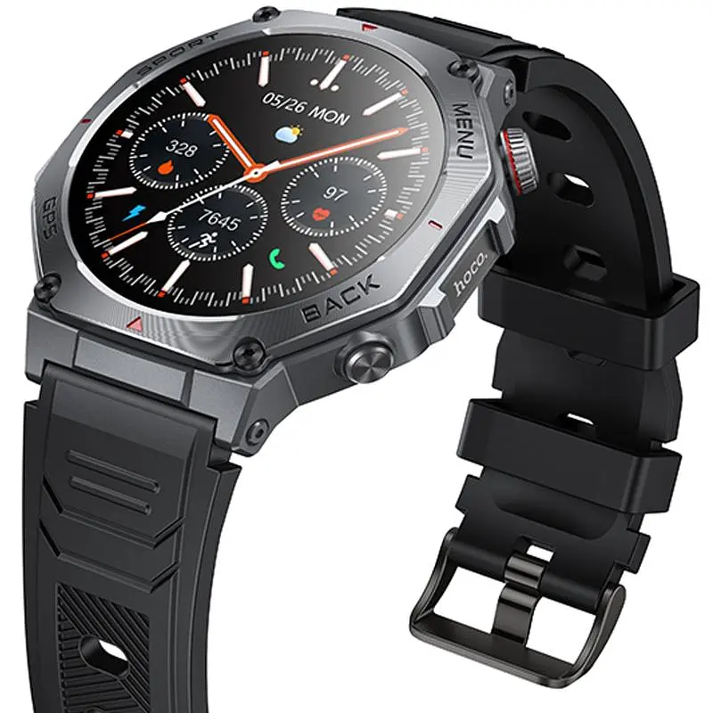 Смарт-годинник Hoco Y37 Smart sports watch (call version) Black - фото 4