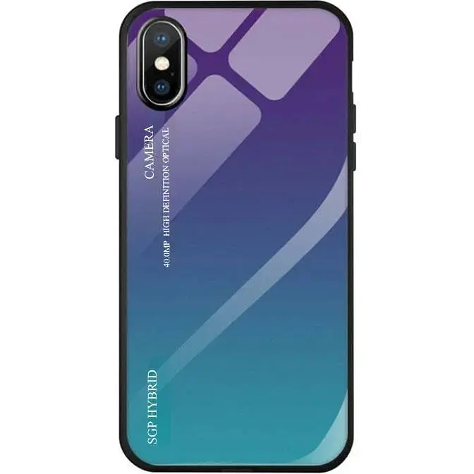 Чехол бампер Primo Gradient Glass для Apple iPhone X / Xs Purple - фото 2