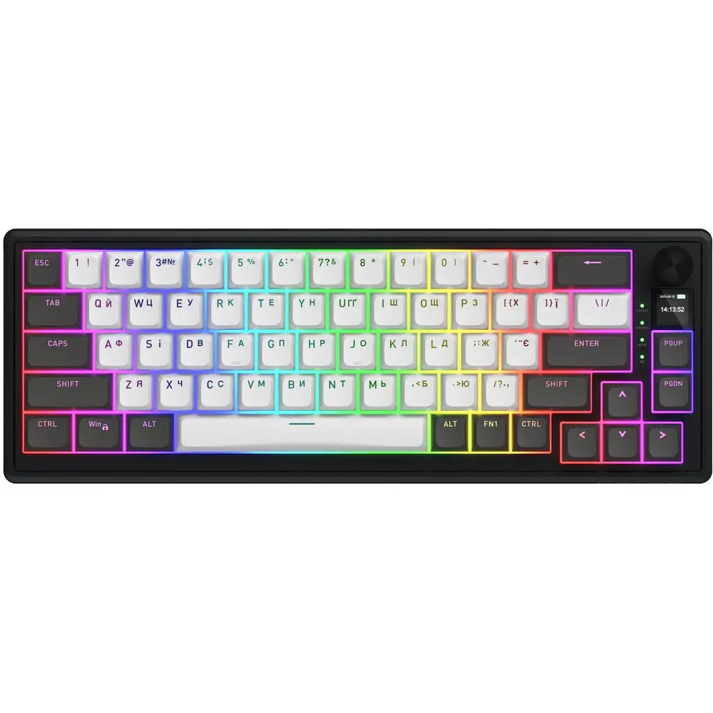 Клавіатура Hator Skyfall 65 Pro Aurum Vanila Silent RGB Wireless/Bluetooth/USB UA Grey/Black (HTK4160UA)