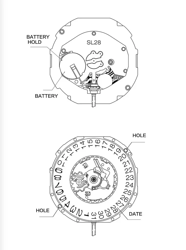 Механізм для наручного годинника Sunon SL28D-6 (IBWSL28D-6) - фото 10
