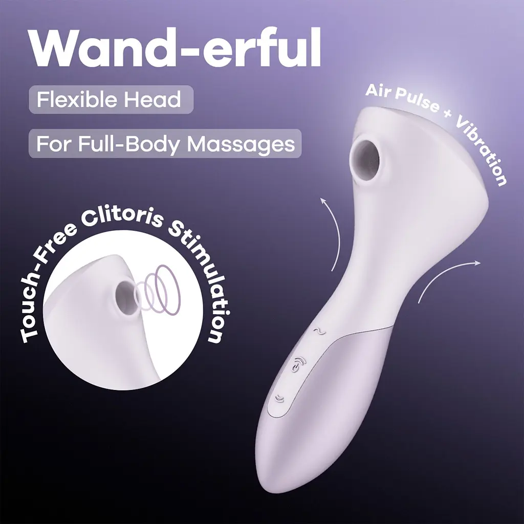 Вібромасажер Satisfyer Wand-erful з вакуумною кліторальною стимуляцією - фото 2