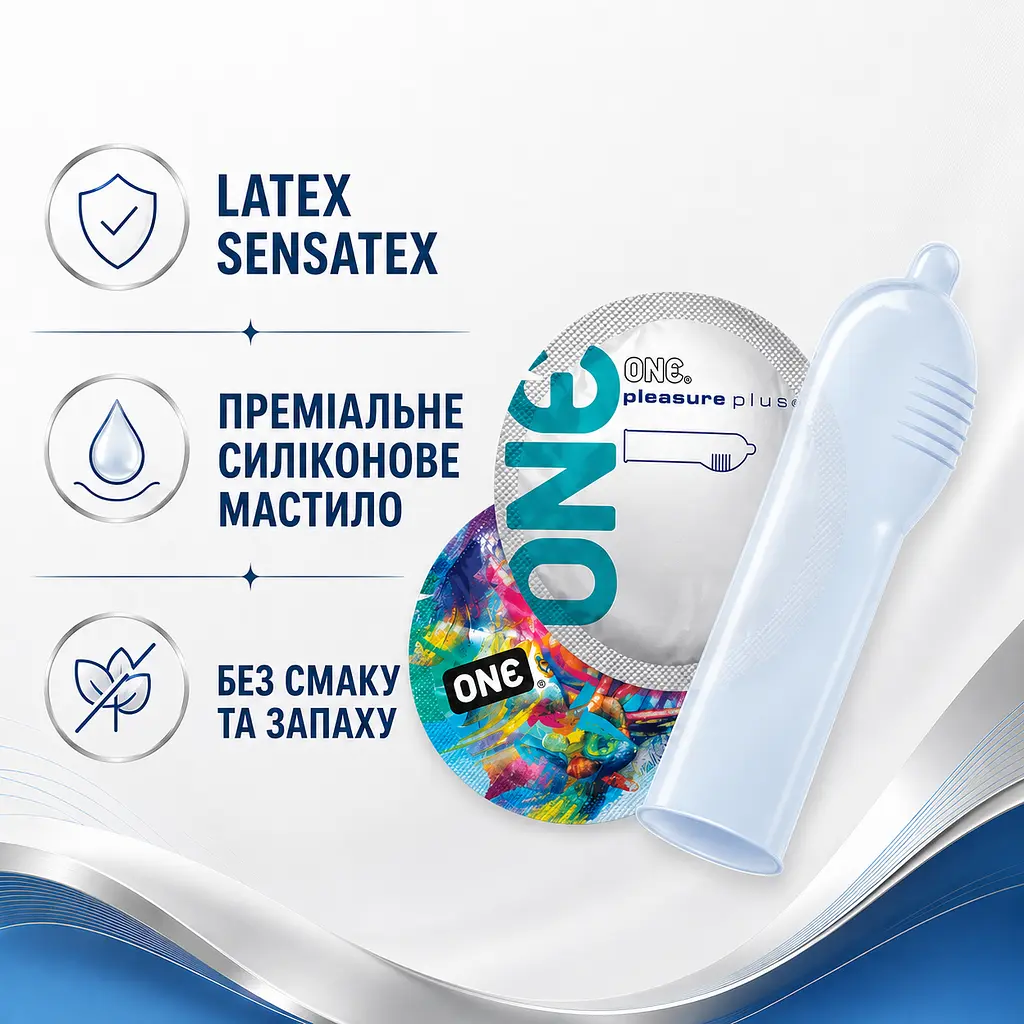 Презервативи ONE Pleasure Plus 5 ШТУК, латексні з мішечком та ребристою текстурою, зі змазкою, для додаткової стимуляції - фото 4