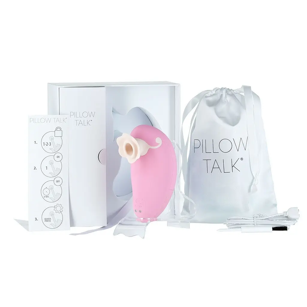 Стимулятор Pillow Talk - Dreamy Розкішний вакуумний кліторальний із кристалом Swarovski, 19.8х3.8 см рожевий - фото 5