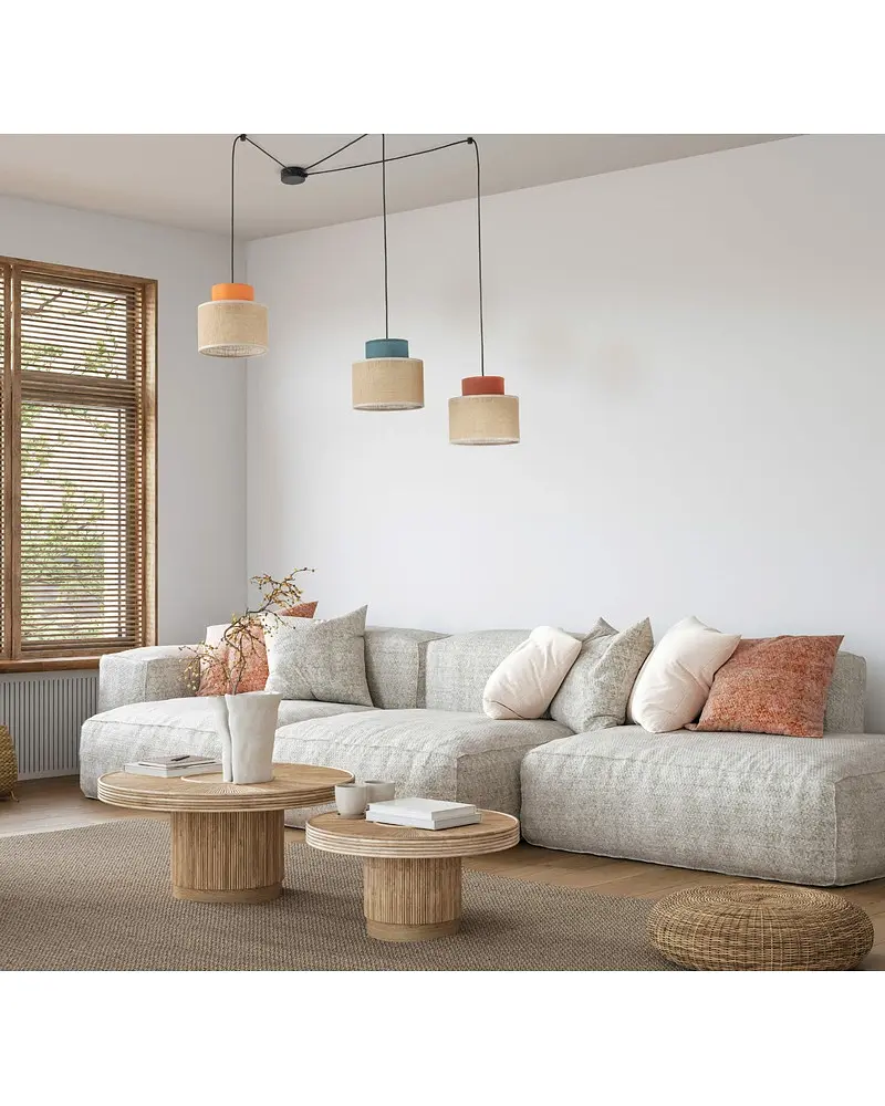 Подвесной светильник, люстра Tk Lighting 3140 Duo Juta E27 3x15W IP20 Бежевый - фото 2