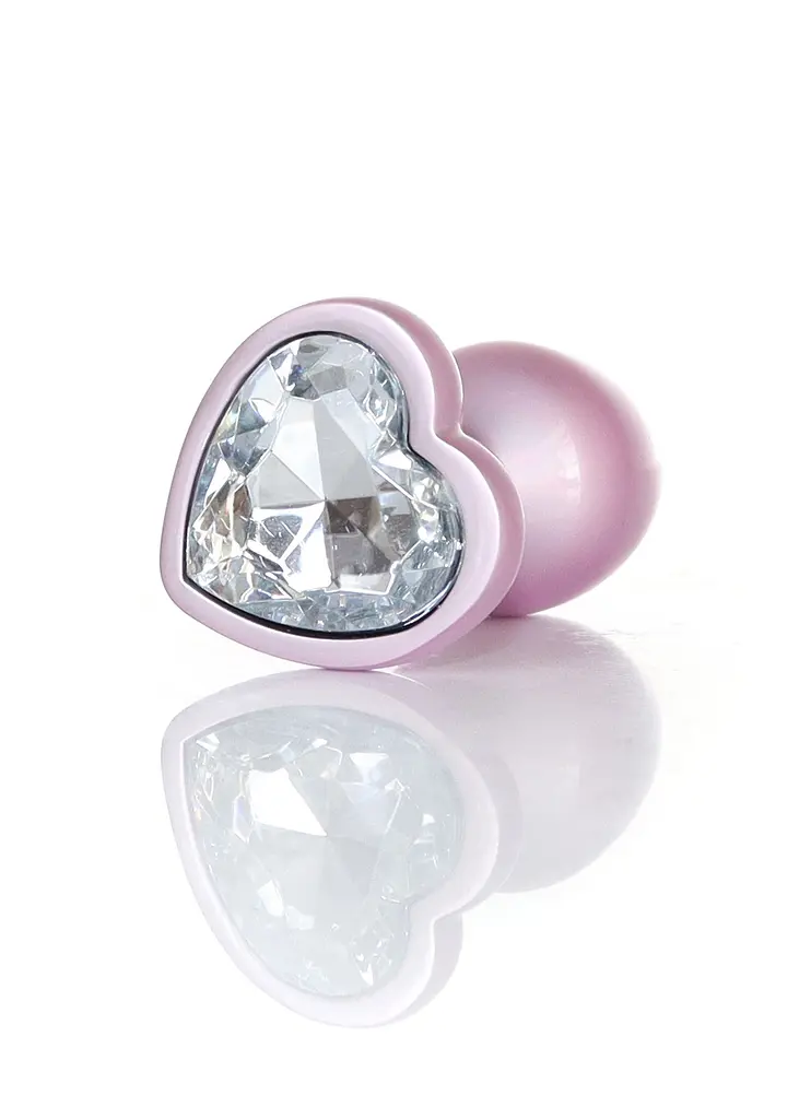 Анальная металлическая пробка Plug - Jewellery Pearl Pink Heart PLUG - Clear S Boss Series 64-00139 100340 - фото 4