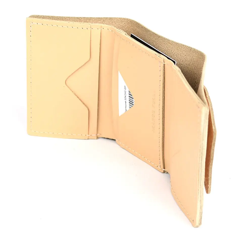 Портмоне кожаное глянец бежь GRANDE PELLE 10х7.5х1.5 см acs0032105 - фото 5