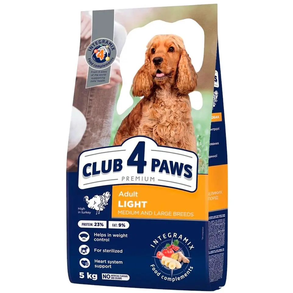 Сухой корм для стерилизованных собак средних и крупных пород Club 4 Paws Premium полнорационный с индейкой 5 кг (B4571101) - фото 2