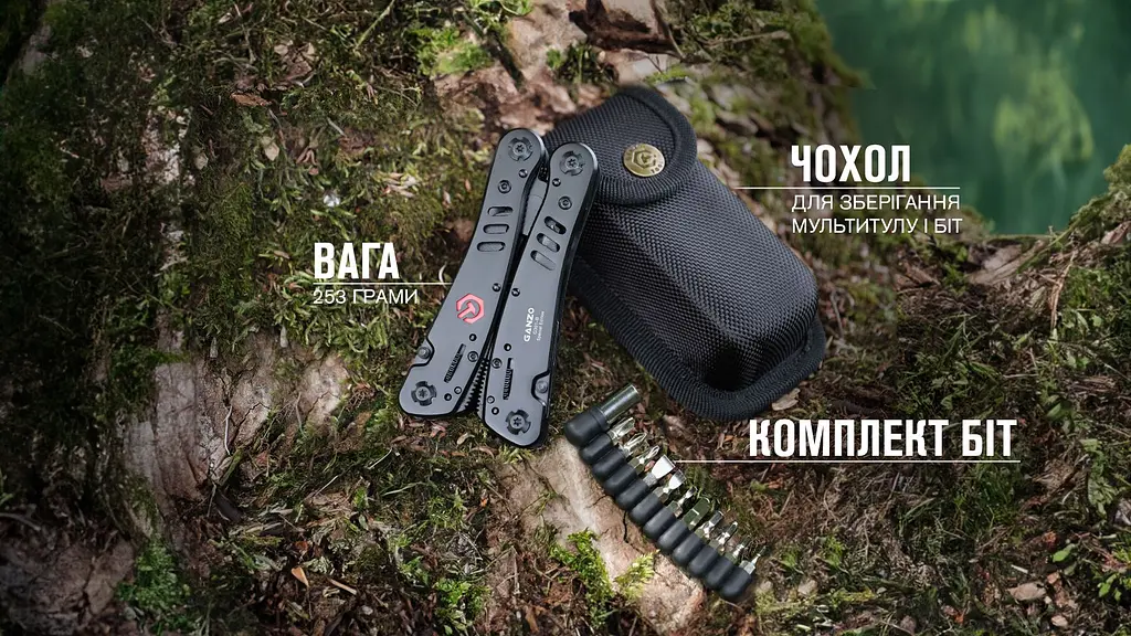 Мультитул Ganzo G301-B Black Edition 26 функций - фото 16