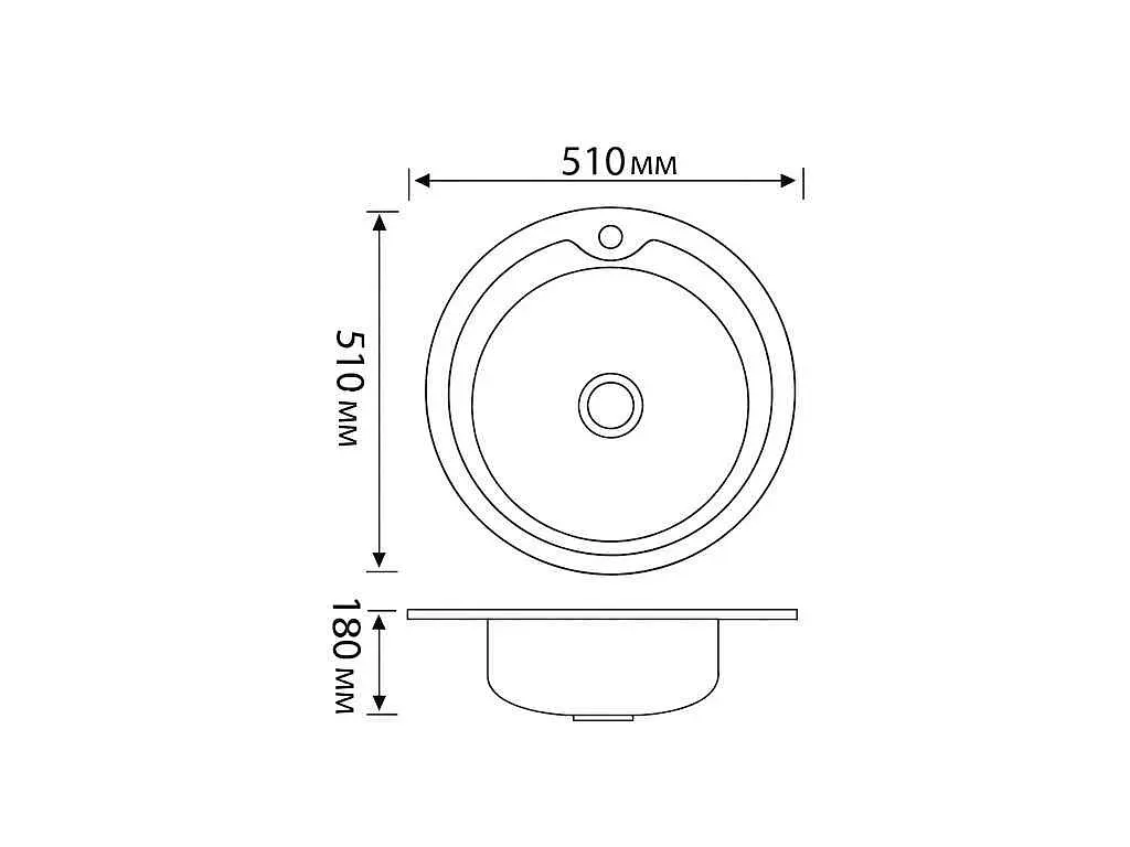 Мийка врізна Brinex 510x510х180мм 1 510-D, Micro Decor 0,8мм BRIN510MDEC08 - фото 2