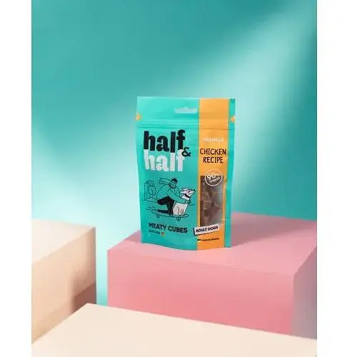 Ласощі для собак Half&Half у формі м'ясних кубиків з куркою 100 г - фото 3