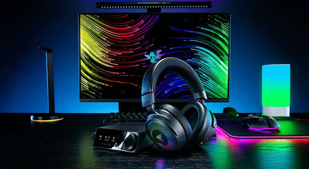 Гарнітура ігрова Razer Kraken V4 Pro, mini-jack/USB-A/BT/WL, RGB, чорний - фото 2