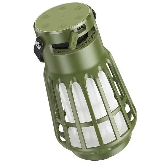 Портативная акустика-лампа Hoco BS61 2 в 1 Wild fun outdoor camping light беспроводная зеленая - фото 2