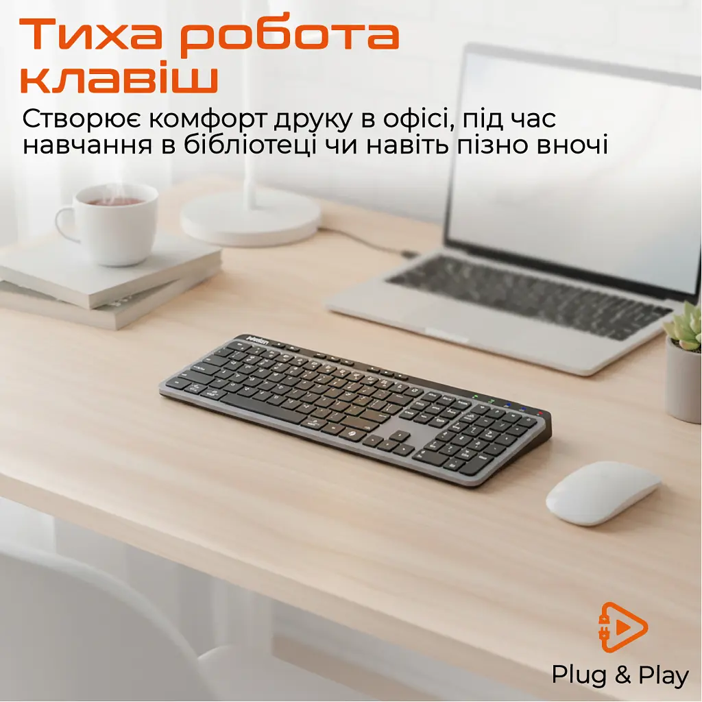 Клавіатура Meetion WK330 Wireless/Bluetooth Black (MT-WK330-A-RUA) - фото 3
