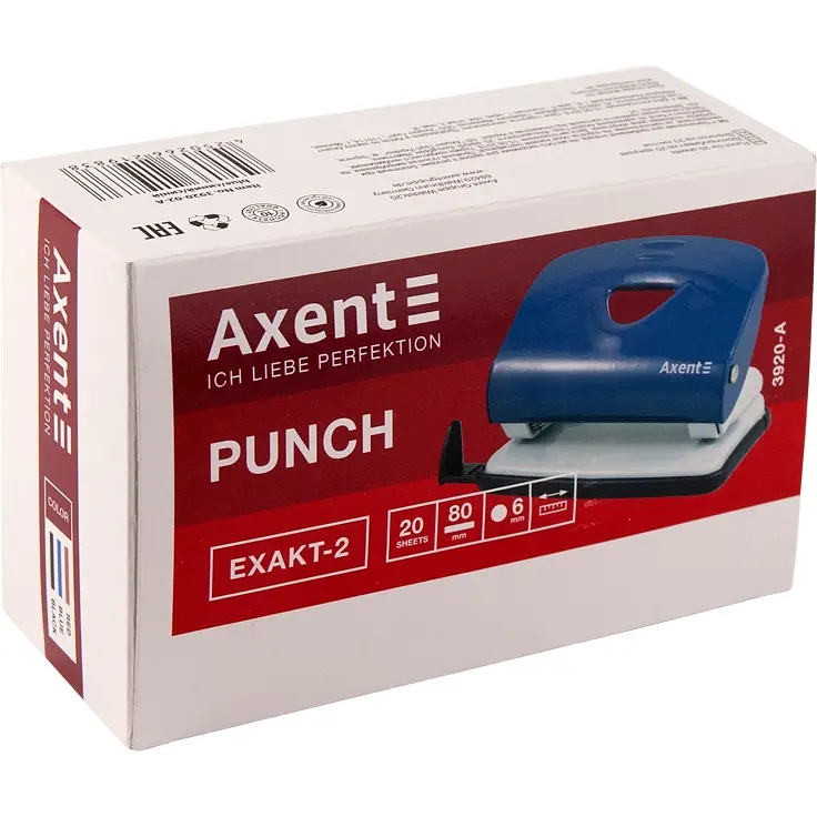 Діркопробивач для паперу Axent Exakt-2 металевий 20 аркушів синій (3920-02-A) - фото 5