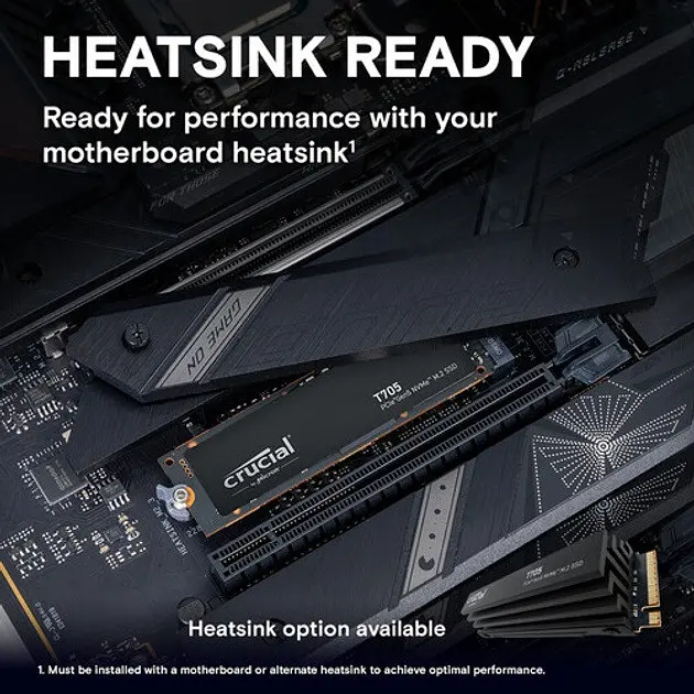 Накопитель SSD Crucial T705 2 TB (CT2000T705SSD5) + Heatsink - фото 2