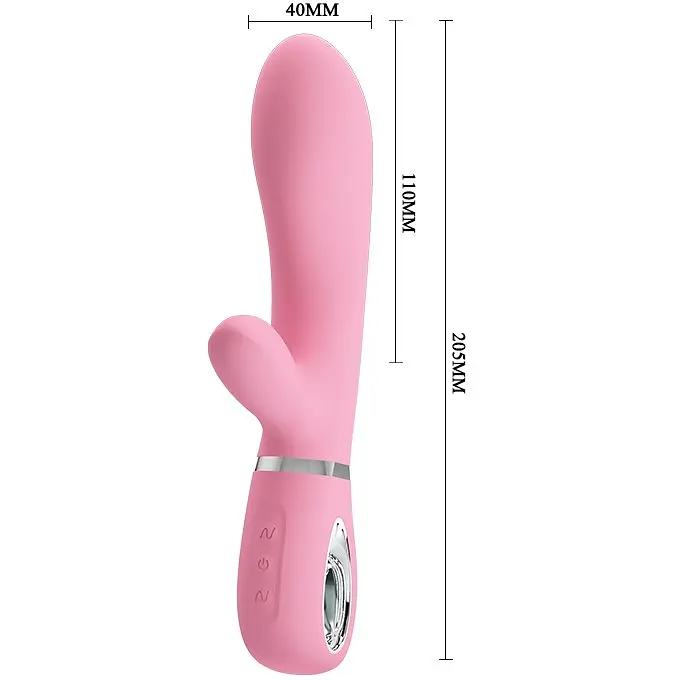 Вібратор Pretty Love Thomas Vibrator Magenta із кліторальним стимулятором, 20.5х4 см рожевий - фото 2