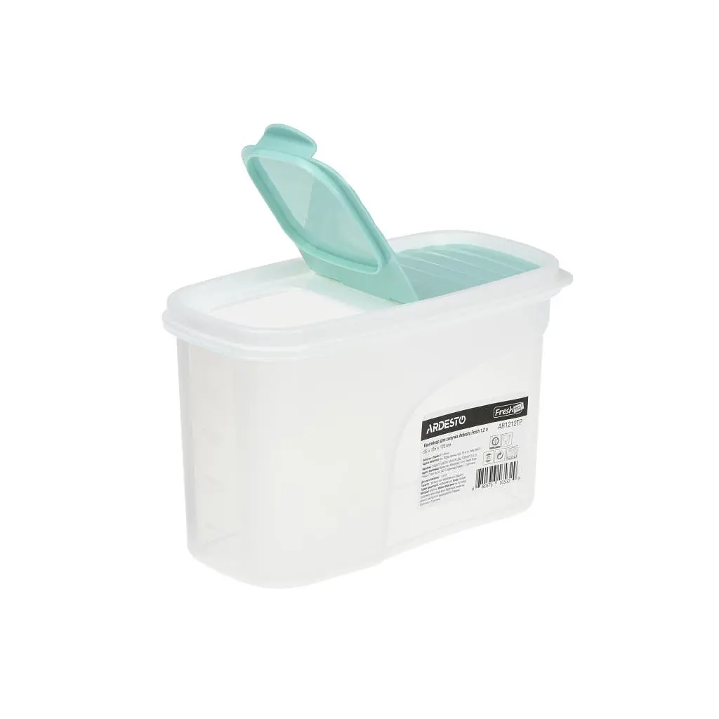 Ємність для сипучих продуктів ARDESTO Fresh 1.2 л Turquoise (AR1212TP) - фото 2
