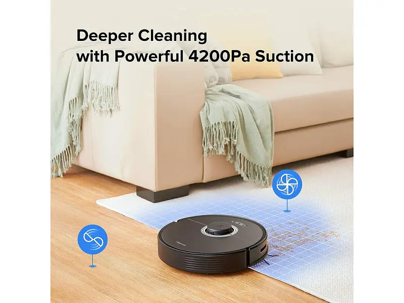 Робот-пилосос з вологим прибиранням RoboRock Vacuum Cleaner Q7 Max+ Black - фото 4